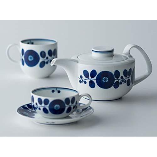 Hakuji Pot, Blue Bloom, Ceramic, 850ml, Dimensions: φ14×11cm, Hasami ware, Made in Japan, Perfect for Tea or Coffee, Ideal Kitchenware for Home Use