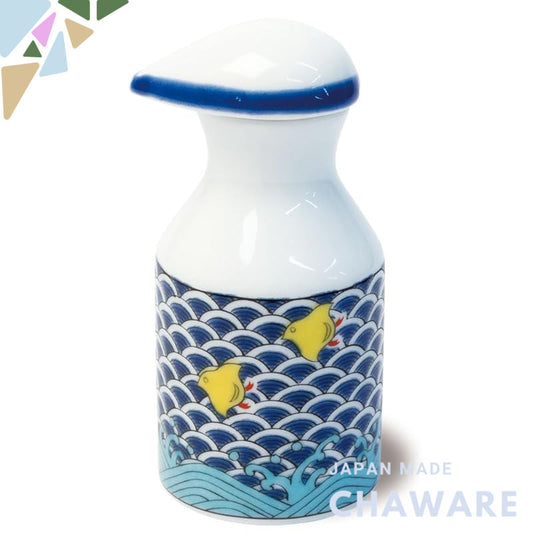 Drip-Free Soy Sauce Dispenser - Kutani Ware Chiroru Design, Perfect for Japanese Cuisine, Elegant Tableware, Ideal for H