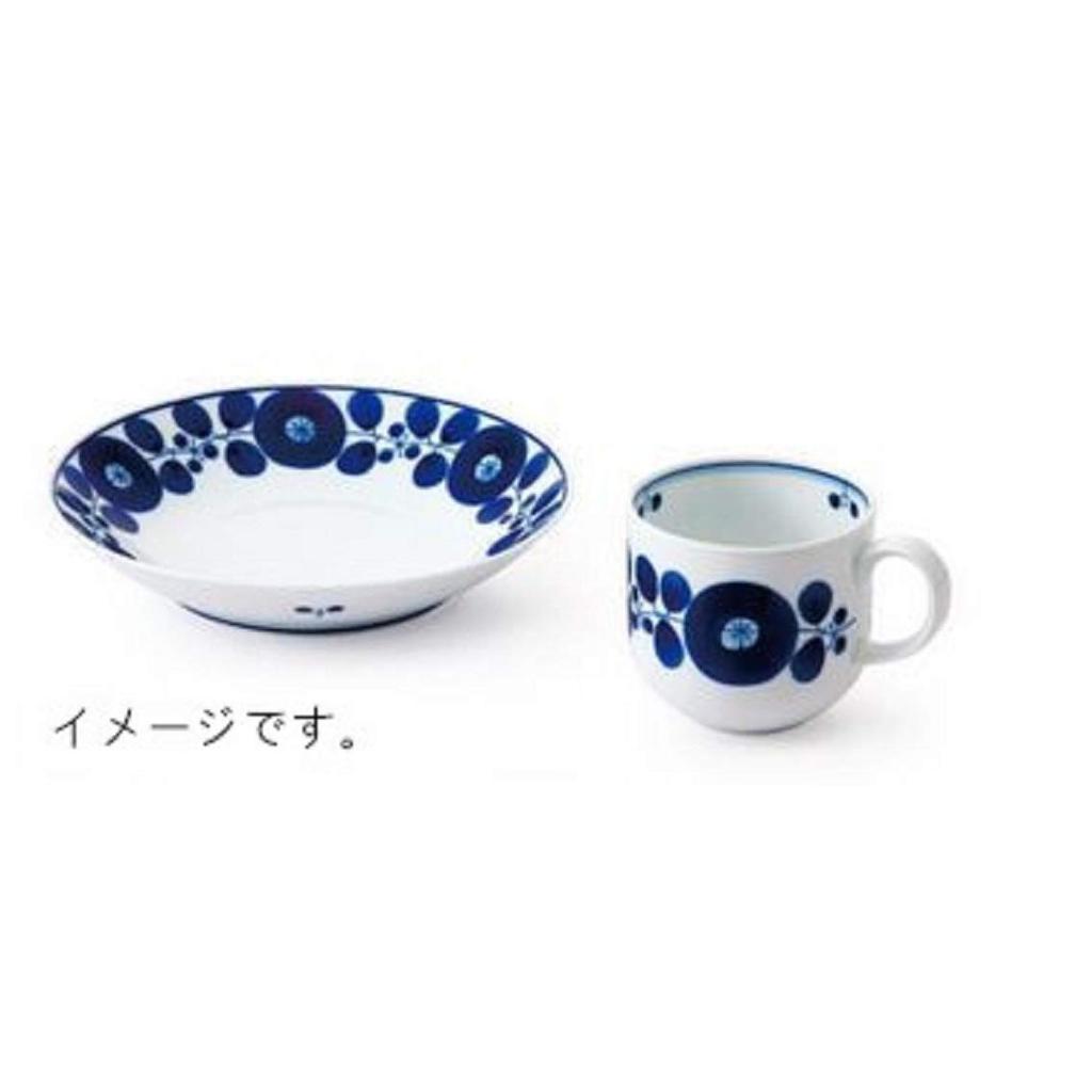 Hakusan Porcelain Free Dish with Blue Wreath Bloom, Approximately 20x4cm, Hasami Ware, Made in Japan, ama-751953, Ideal for Serving and Displaying Small Dishes, Elegant Home Decor.