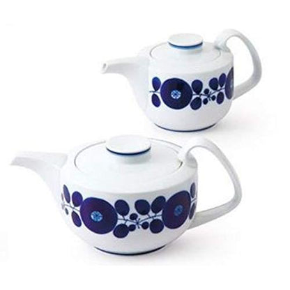 Hakuji Pot, Blue Bloom, Ceramic, 850ml, Dimensions: φ14×11cm, Hasami ware, Made in Japan, Perfect for Tea or Coffee, Ideal Kitchenware for Home Use