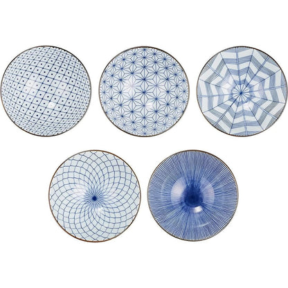 Saikaitoki Arita Ware Assorted Bowl Set - Japanese Tableware, 12cm to 18cm, Microwave & Dishwasher Safe