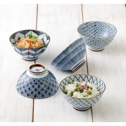 Saikaitoki Arita Ware Assorted Bowl Set - Japanese Tableware, 12cm to 18cm, Microwave & Dishwasher Safe