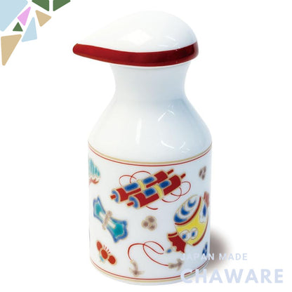 Drip-Free Soy Sauce Dispenser - Kutani Ware "Treasures of Good Fortune" Design, Perfect for Culinary Use and Elegant Tab