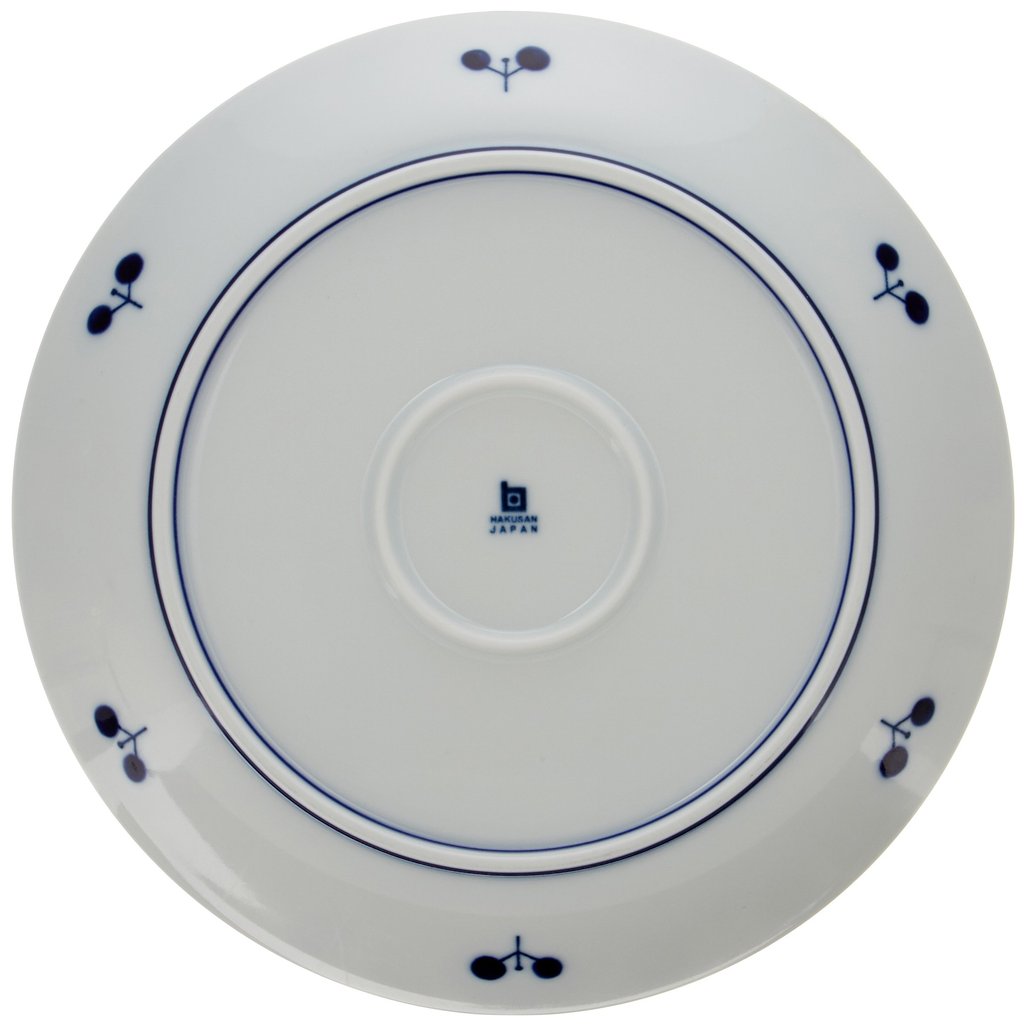 Hakusan Porcelain Blue Bloom Wreath Plate M, Approximately 19.5cm, Hasami Ware, Made in Japan - Perfect for Elegant Dining and Decor.