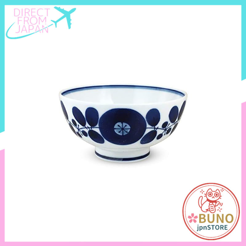 Hakusan Porcelain Blue Tea Bowl Bloom Design (Approx.) φ12×6cm, Made in Japan, Hasami Ware, Ideal for Japanese Tea Exper