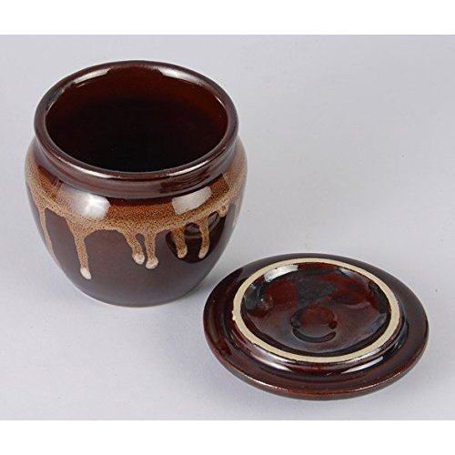 TAMAKI Mini Amber Storage Jar 240ml - Mini Kame Jar 8.8×9.5cm Made in Japan T-534946
