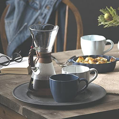 Matte flower-shaped 360ml mug, light-blue Mizuhada Seto-yaki pottery, Made in Japan Renewed 2025