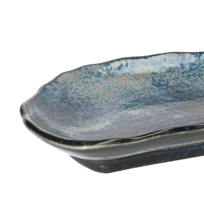 Mino Ware Half-Moon Long Plate – White Slip-Glazed, Dishwasher & Microwave Safe, Made in Japan