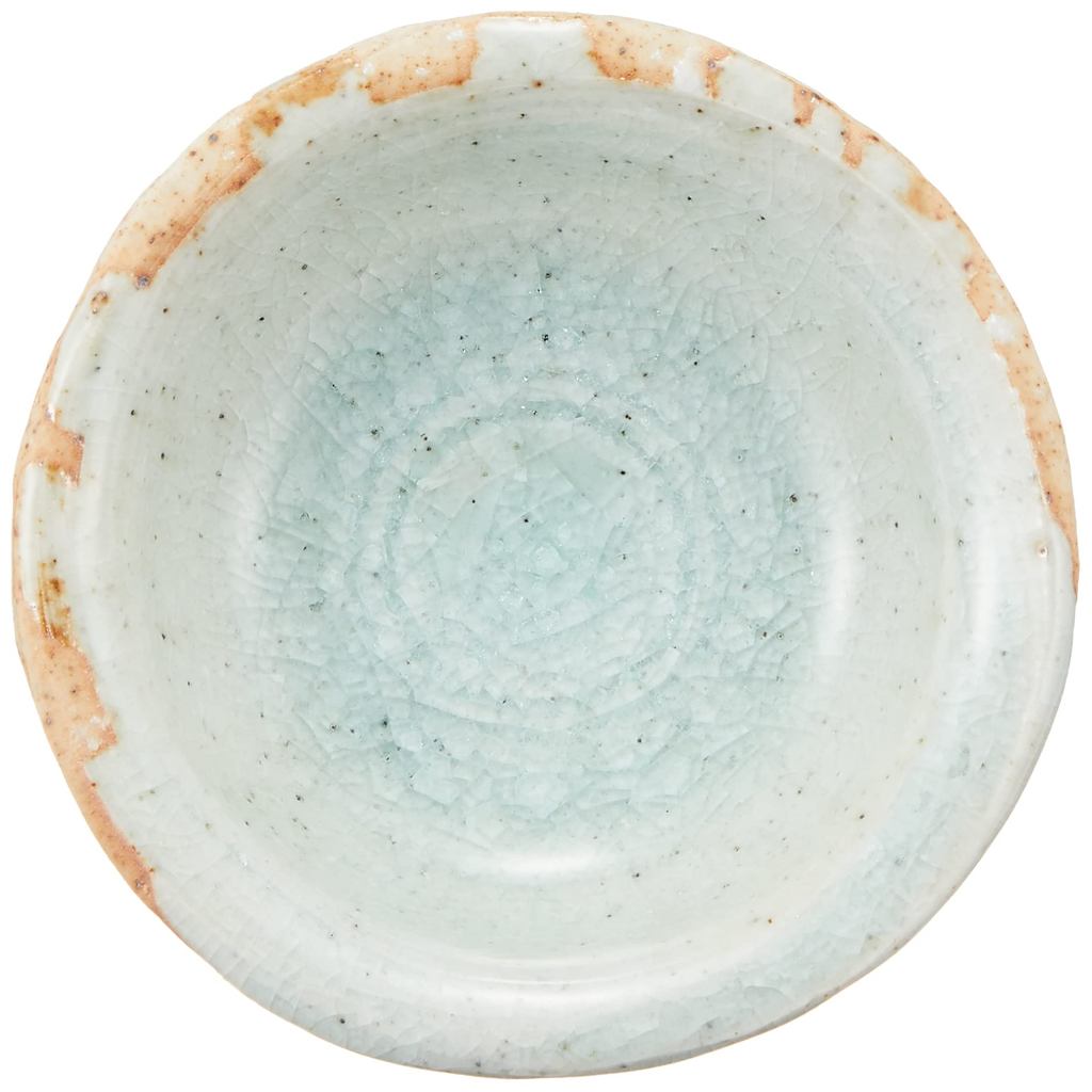 Seto Ware Sake Cup Kozuke Small Bowl Plate 10cm Shinsen Pottery Iga Ash Glaze Gray Made in Japan