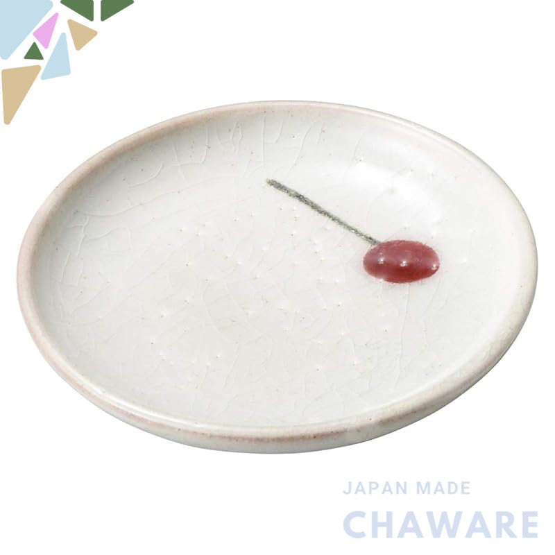 Marui Seito Shigaraki-yaki Hechimon Cherry 11cm Ceramic Small Plate Made in Japan
