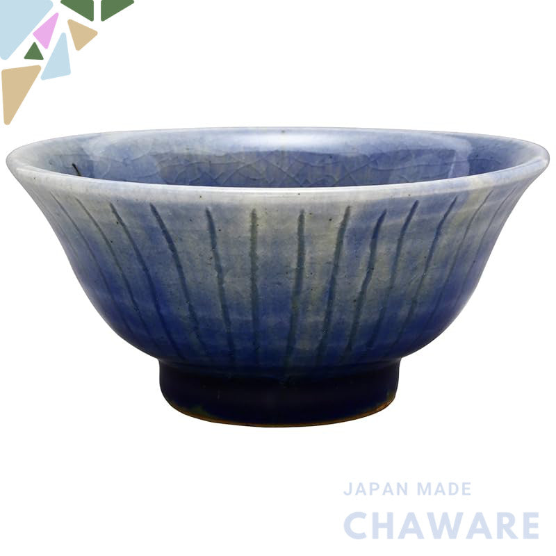 Seto Ware Masaya Kato Blue Striped Rice Bowl (11cm x 5.3cm) Made in Japan