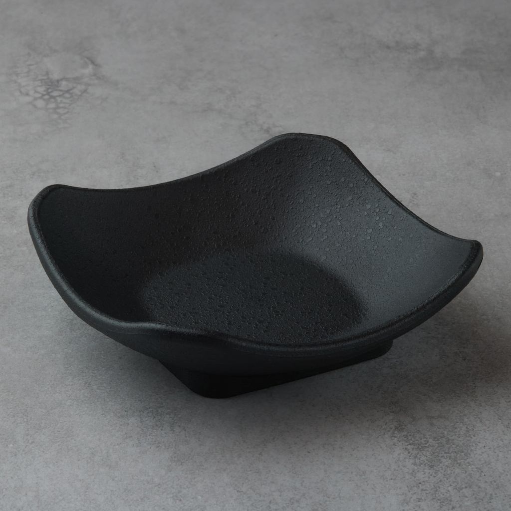 Ware Hendey 11cm Square Unbreakable Small Bowl - Premium Black, Heat-Resistant to 240°C, Microwave & Dishwasher Safe, High-Durability BPA-Free Resin Tableware with Ceramic Look - Made in Japan