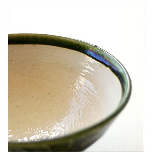Seto-yaki Rice Bowl Oribe Floral Ceramic, Microwave & Dishwasher Safe, Japan-made