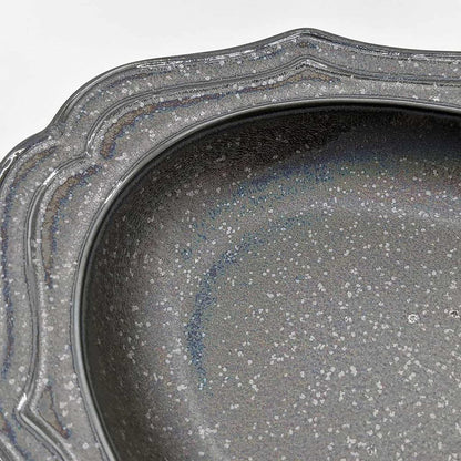 Cadre Mino Ware Antique-Style Oval Relief Ceramic Plate/Bowl – Microwave-Safe, Made in Japan
