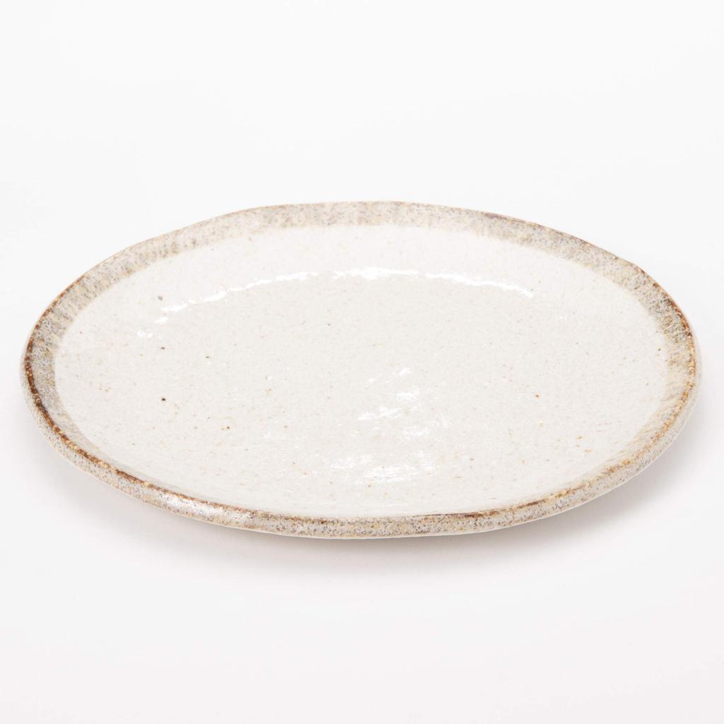 Mino Ware Shirokaratsu White Oval Plate