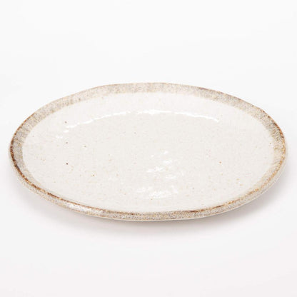 Mino Ware Shirokaratsu White Oval Plate