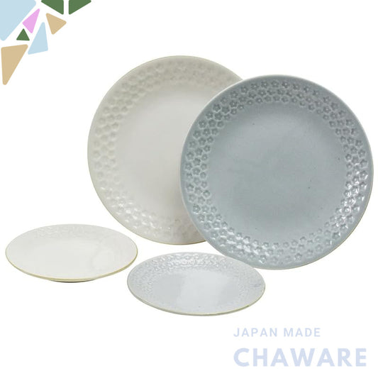 Aito "Fog" Mino Ware Tableware Set – White & Gray, Microwave & Dishwasher Safe, Made in Japan