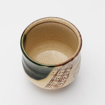 Seto ware Oribe gourd steamer bowl beige 9.5cm microwave/dishwasher safe Made in Japan