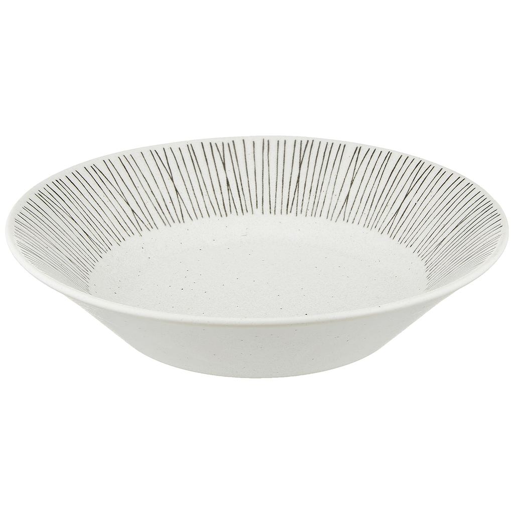 Mino Ware 21cm Deep Curry & Pasta Plate — White, Microwave & Dishwasher Safe, Made in Japan