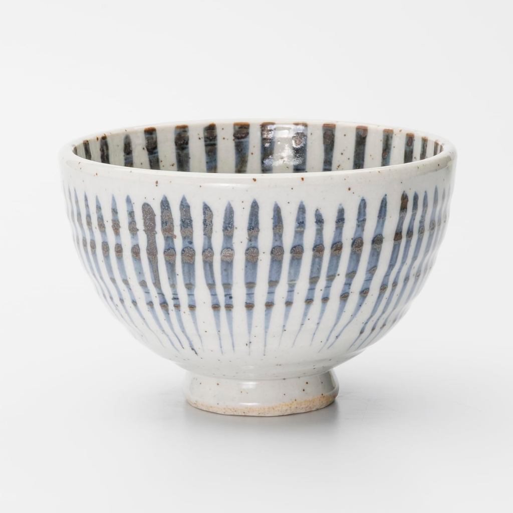 Seto Ware Cobalt-Blue Striped Rice Bowl – Microwave & Dishwasher Safe, Made in Japan