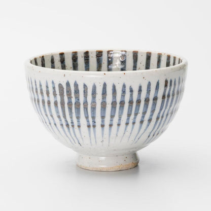 Seto Ware Cobalt-Blue Striped Rice Bowl – Microwave & Dishwasher Safe, Made in Japan
