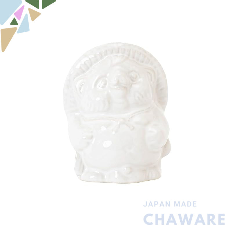 Meizan SHIGA☆LUCKY Shigaraki Ceramic Tanuki Figurine – Small Good-Luck Ornament, Made in Japan, H60×W50×D50mm, Gift Box 