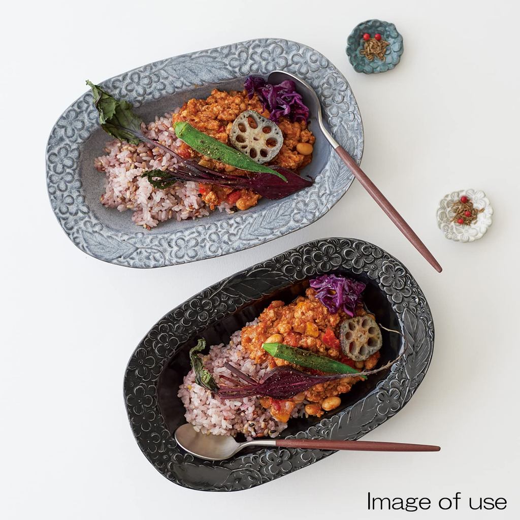 Aito Lien Oval Bowl 26×16 cm – Mino Ware Antique-Style, Microwave & Dishwasher Safe, Made in Japan
