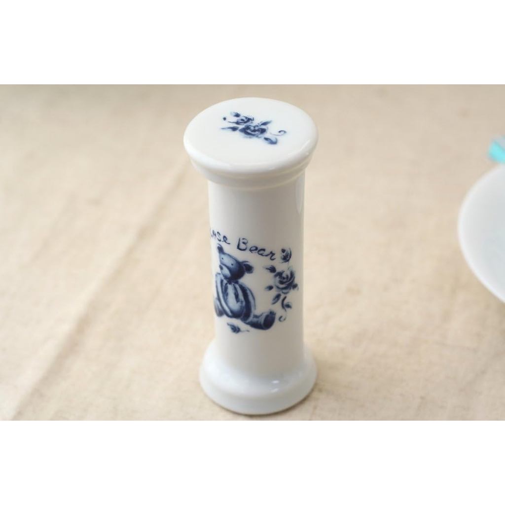 cerapockke Rose Bear 3-Minute Hourglass, Made in Japan Seto Ware Tea Timer for Herb & Black Tea