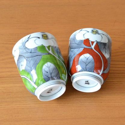 Arita Porcelain Couple Teacup Set - Yuuka Elegant Pair, Gift Boxed, Stylish Japanese-Made