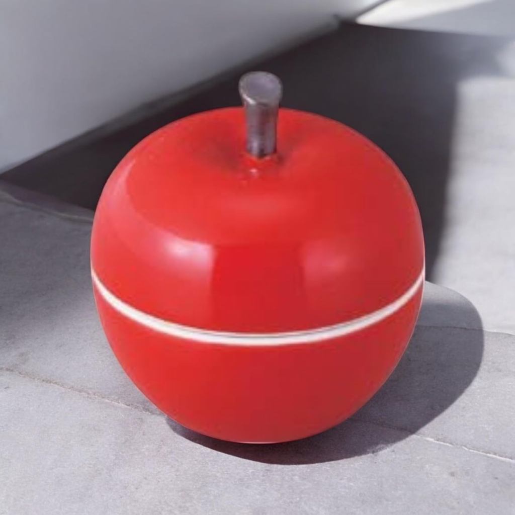 Takumi Bifu Arita Ware 5cm Mini Appetizer Plate - Red Apple Lidded Dish for Condiments, Made in Japan