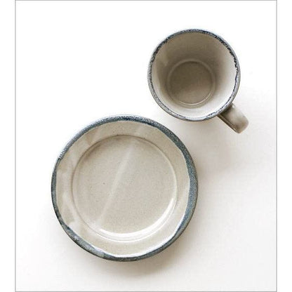 Seto-yaki Ceramic Cup & Saucer 170ml Made in Japan Coffee Cup Set Nuvola Blue Microwave/Dishwasher Safe
