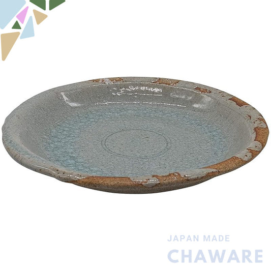 Utsuwa Roan Seto-yaki Shinsen 25cm Curry & Pasta Plate Iga Ash Glaze Gray Made in Japan
