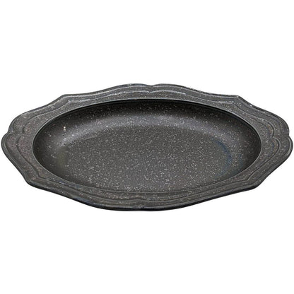 Cadre Mino Ware Antique-Style Oval Relief Ceramic Plate/Bowl – Microwave-Safe, Made in Japan