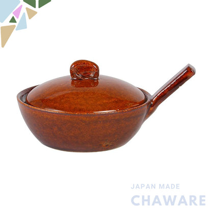 Nagatani-en Iga-yaki Egg Baker 12cm CK-69 - Microwave/Oven/Direct Flame Safe, Brown Glaze, Japan