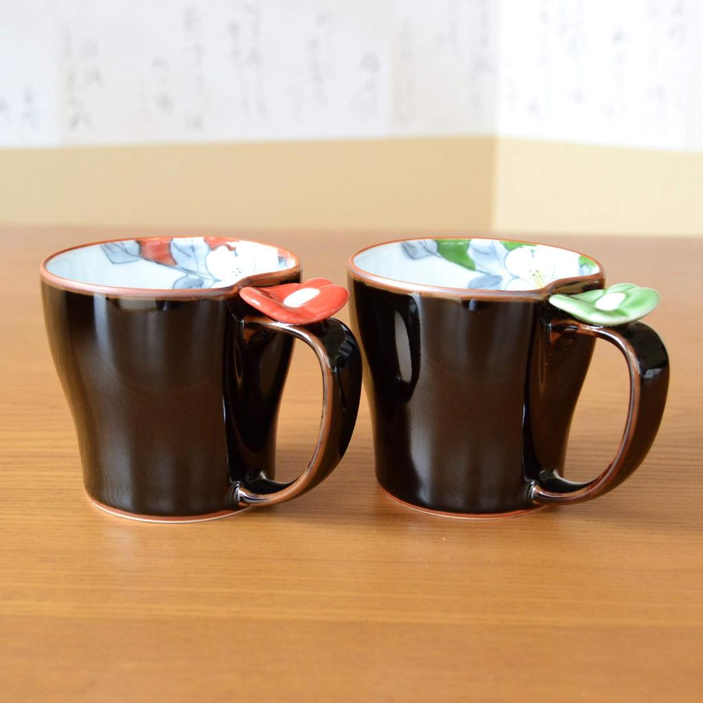 Arita Porcelain Mug Pair - Boxed Gift, Microwave-Safe Coffee Cups, Floral Hand-Painted, Japan