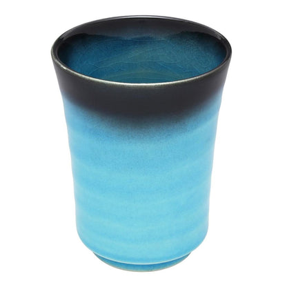 Minoyaki Higashiyama Kiln "Turquoise Blue" Tea Cup, Capacity approximately 190ml, Dimensions approximately 7cm in diameter × 9.5cm in height, Stylish Japanese Tableware, Made in Japan, 551-0062.