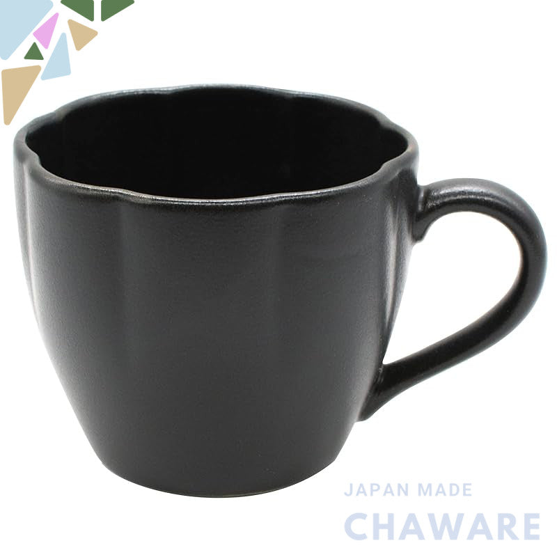 aito Hana 360ml Black Kurobeni Seto-yaki Ceramic Mug Microwave/Dishwasher Safe Made in Japan