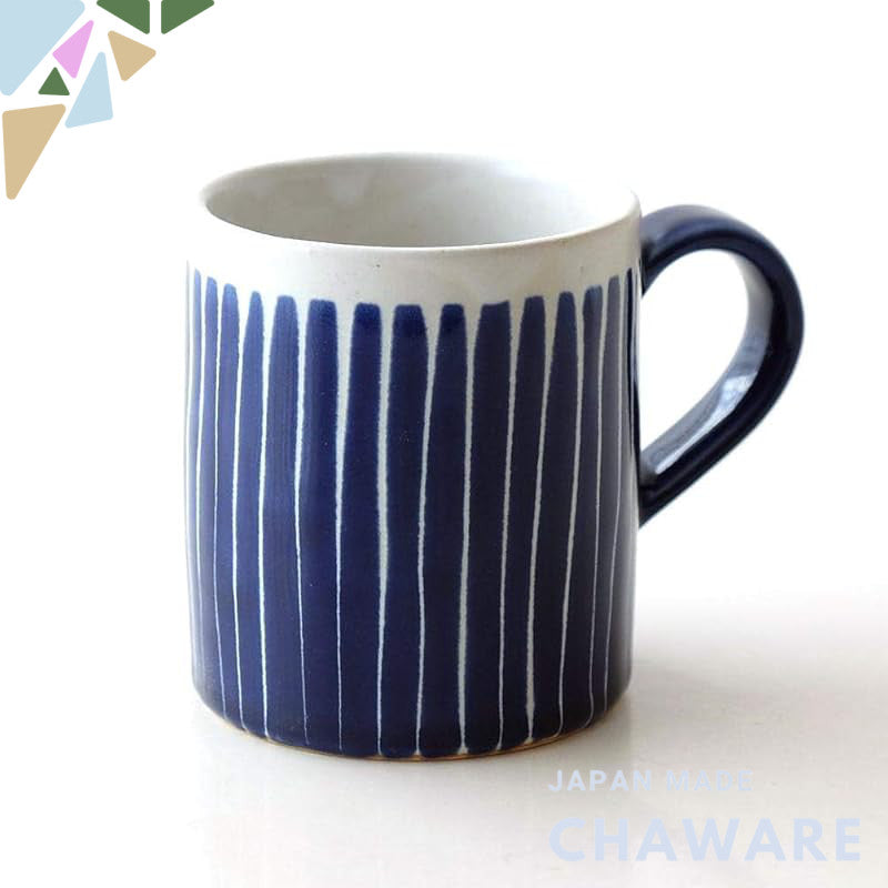 SUI Seto Ceramic 230ml Stripe Mug — Modern Line Design, Microwave & Dishwasher Safe, Made in Japan