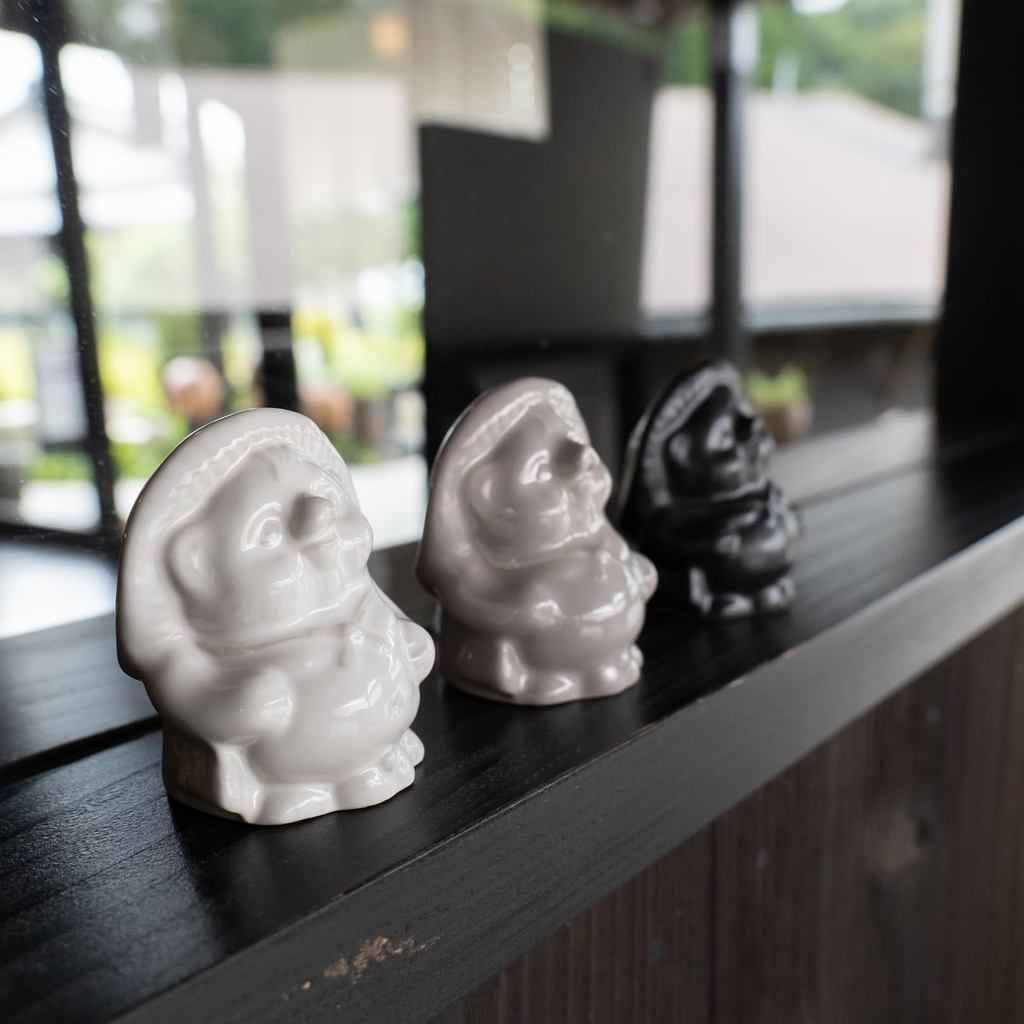 Meizan SHIGA☆LUCKY Shigaraki Ceramic Tanuki Figurine – Small Good-Luck Ornament, Made in Japan, H60×W50×D50mm, Gift Box Included