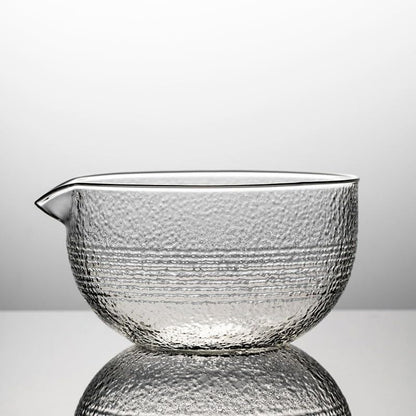 MiniMood Glass Matcha Tea Bowl 13cm 500ml Clear Traditional Japanese Tea Ceremony Gift (Ito)