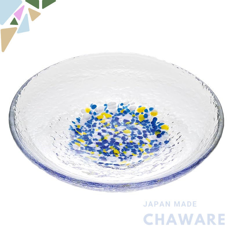 Hirota Glass Small Glass Dish & Bowl, Retro Style – Assorted Colors (Green/Yellow/Pink)