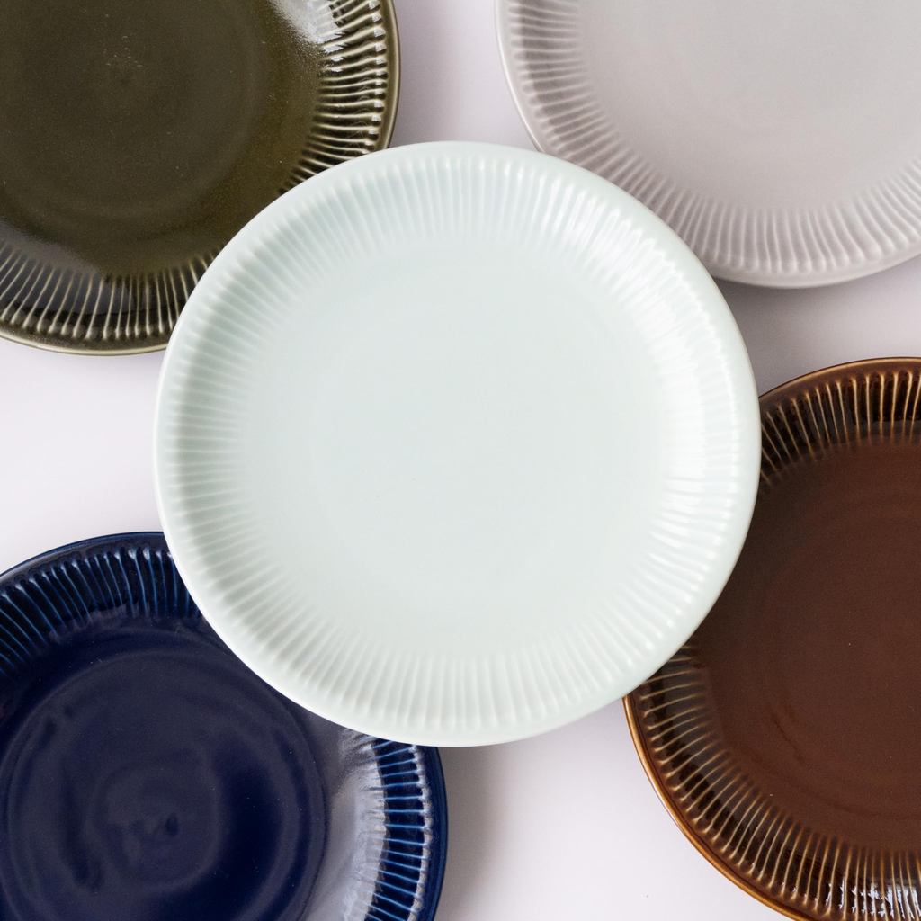 aito Sogi 21cm Plate - Green Mino-yaki Ceramic, Microwave & Dishwasher Safe, Made in Japan