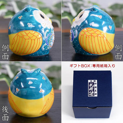 Waza no Kura Kutani Ware Ceramic Owl Figurine — Luxury Hand-Painted Good Luck Home Décor Gift