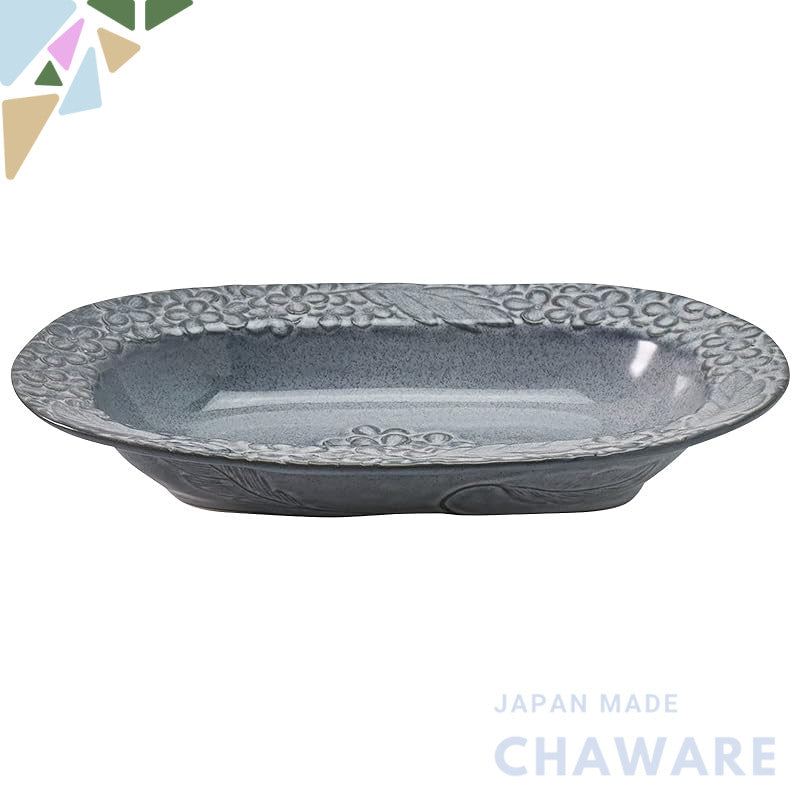 Aito Lien Oval Bowl 26×16 cm – Mino Ware Antique-Style, Microwave & Dishwasher Safe, Made in Japan