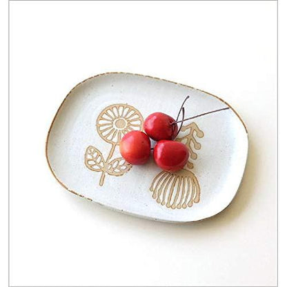 Seto-Ware Japanese Shallow Medium Ceramic Plate – Nordic Floral Design