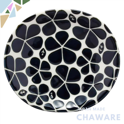 Mino-yaki Blue Floral Oval Serving Plate - Japanese Ceramic Side Dish, Made in Japan 132-5009