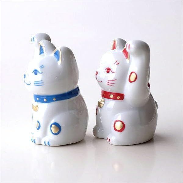 Seto-Yaki Ceramic Cat Incense Holder with Small Maneki-Neko Dish — Cute Palm-Sized Japanese Incense Burner
