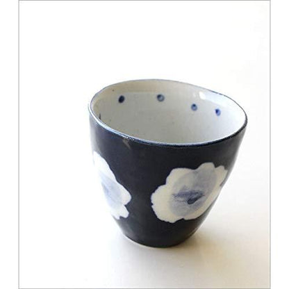Stylish Japanese Seto-yaki Ceramic Yunomi Tea Cup 210cc RURI Free Cup - Cute Handcrafted Pottery