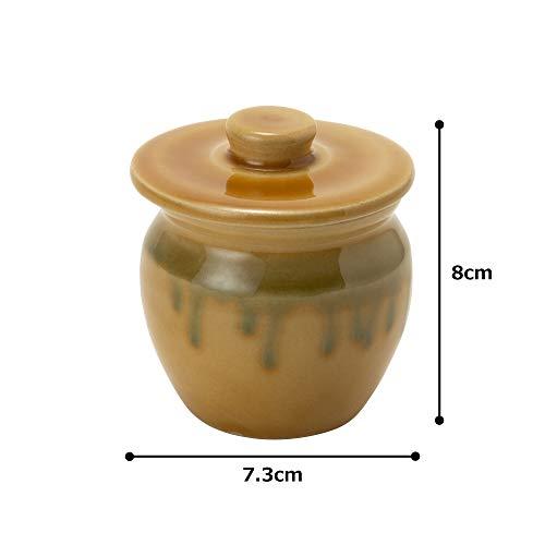 TAMAKI Mini Ceramic Storage Jar Yellow Seto Glaze 120ml 6.8×8.2cm Made in Japan T-534892