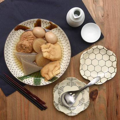 natural69 Hasami-yaki Kohiki Glazed Hexagonal Pressed Small Plate – Japanese Ceramic Side Plate, Microwave & Dishwasher Safe